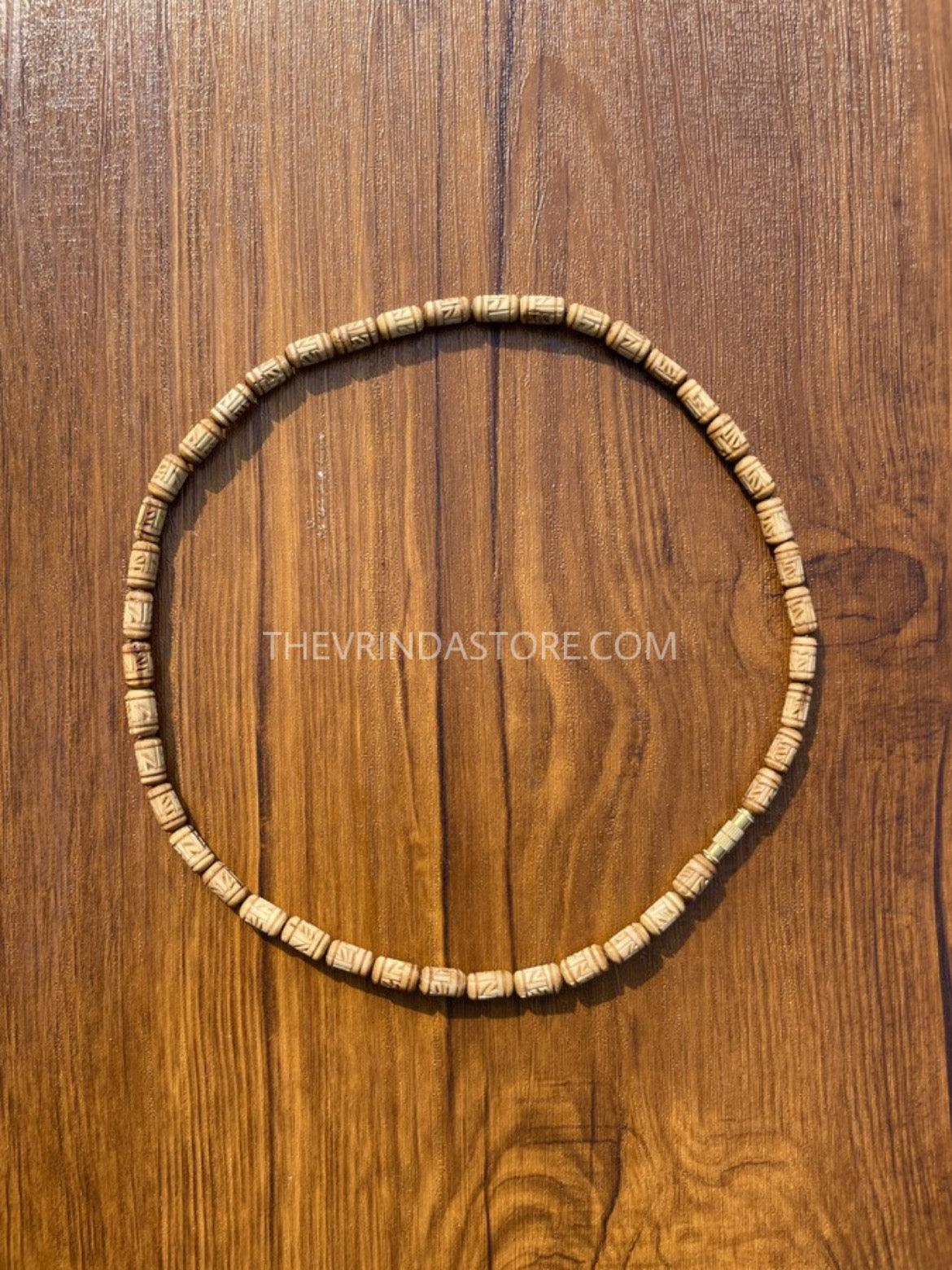 1 Round Radha Name Original Tulsi Mala(Small Size Beads) - Image 2