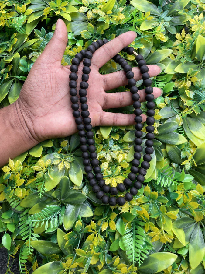 2 Round Black Original Tulsi Mala (Round Shaped)