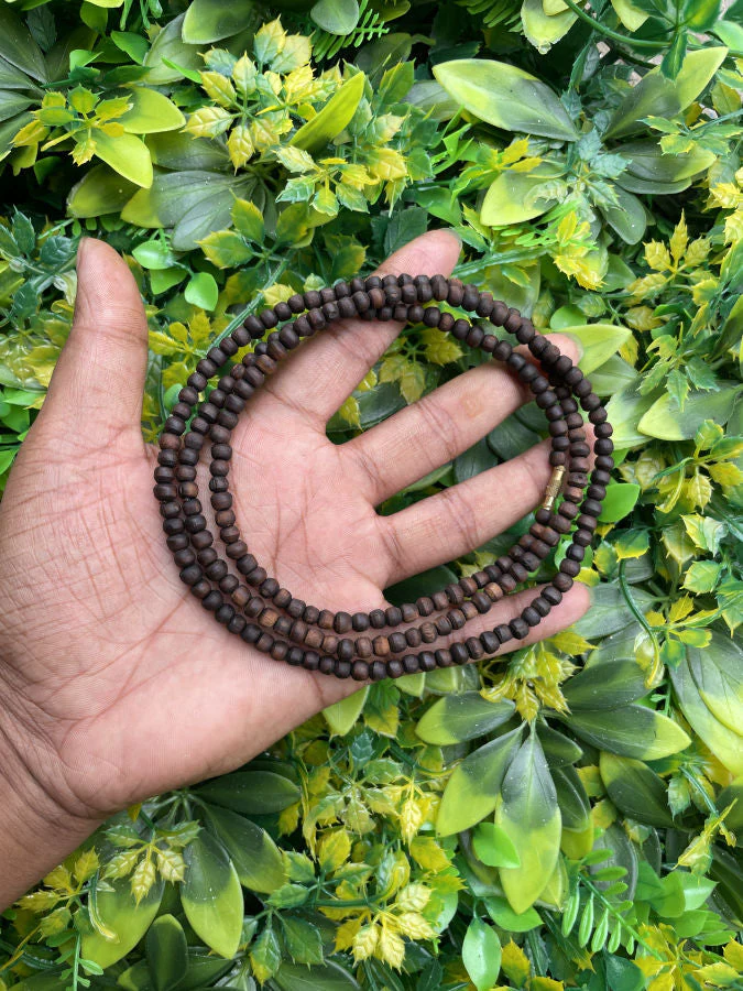 2 Round Dark Brown Original Tulsi Kanthi Mala - Image 2