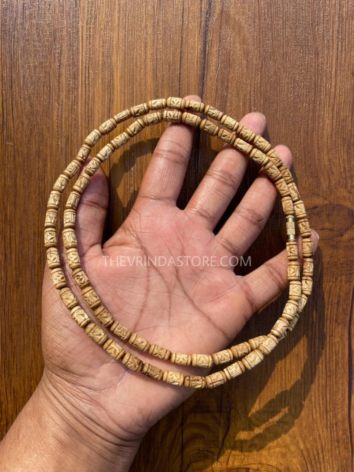 2 Round Radha Name Original Tulsi Mala(Small Size Beads)