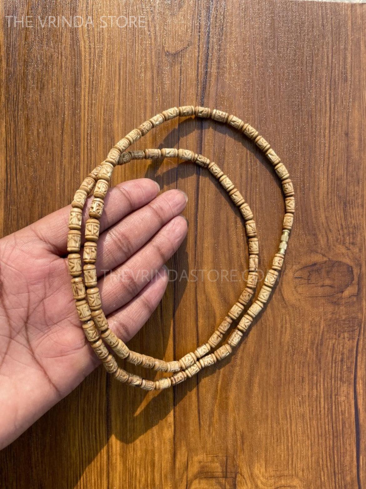 2 Round Radha Name Original Tulsi Mala(Small Size Beads) - Image 2