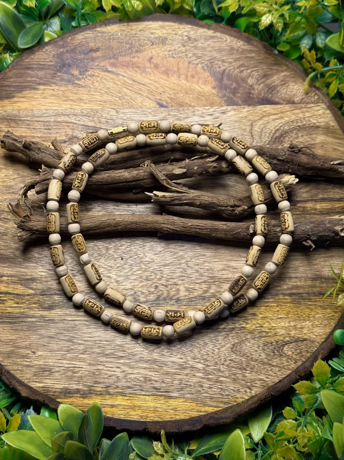 2 Round Ram Name Original Tulsi Mala | Ideal for Men and Women