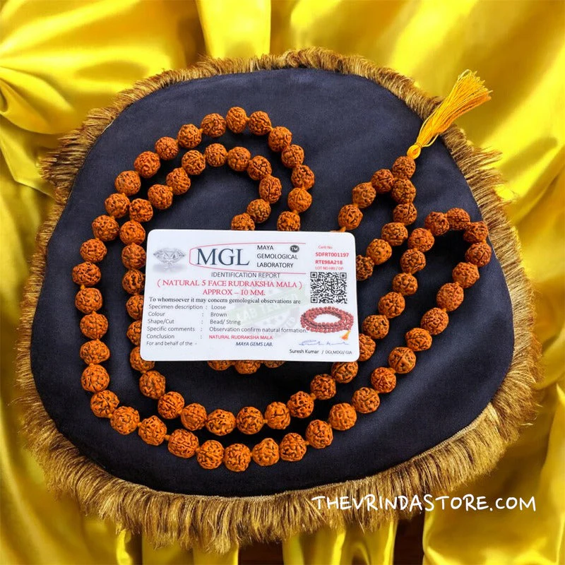 Authentic Panchmukhi(Five-Faced) Rudraksha Mala(10 mm) - Image 2