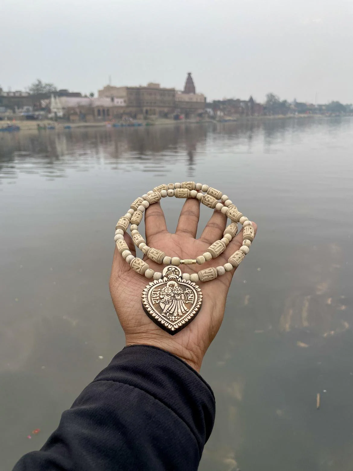 Radha-Krishna Locket & Radha Name Original Tulsi Mala - Image 2