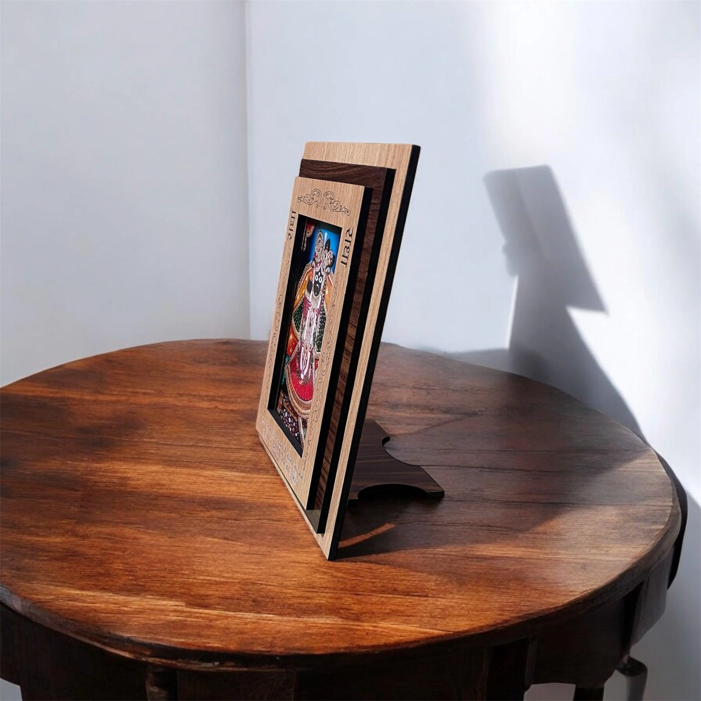 Shri Bankey Bihari Ji Wooden Photo Frame - Image 2