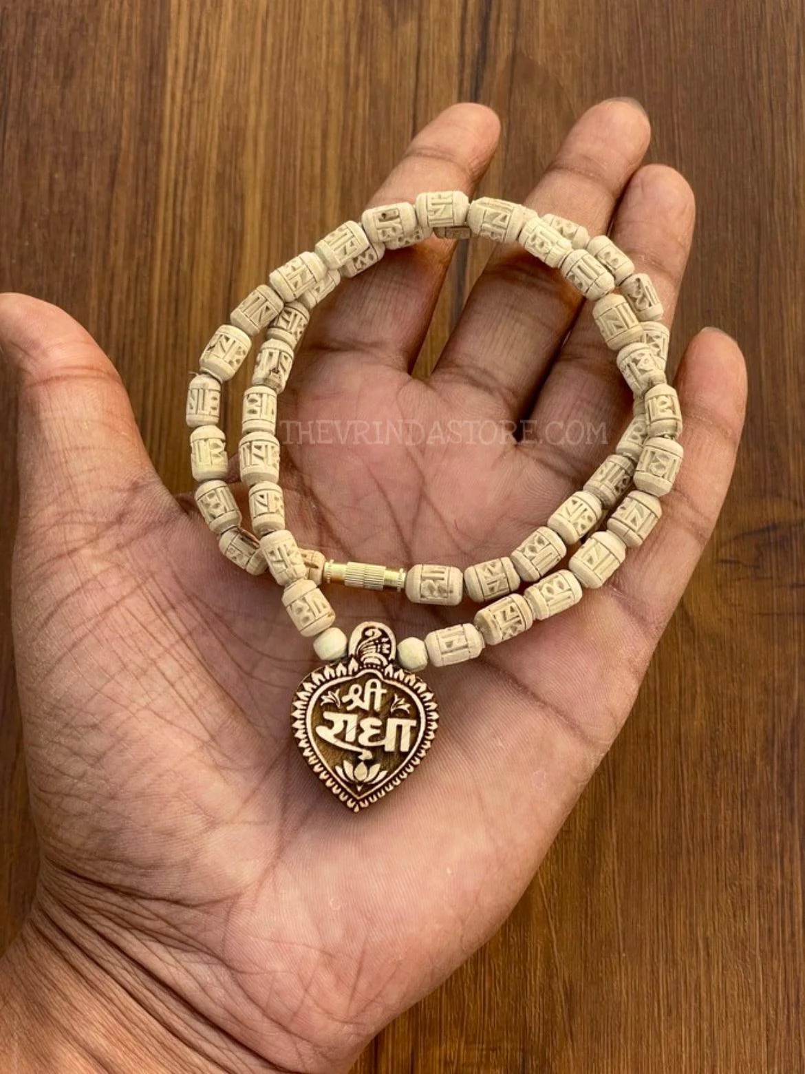Shri Radha Locket & Radha Name Original Tulsi Mala - Image 2